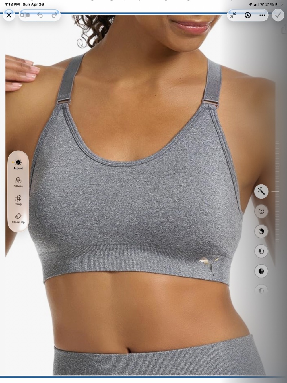 Puma Gray Razorback Sports Bra
